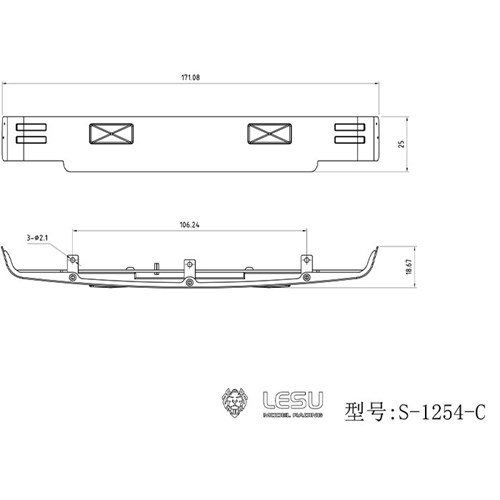 1/14 xe tải Scania Sun Visor Lighting Set S-1254-C R620 R470 LESU